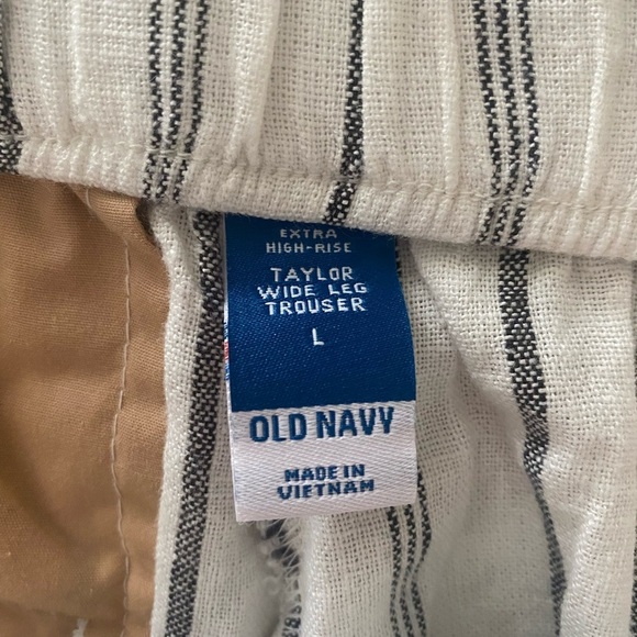 NWT Old Navy Extra High Waisted Linen Blend Taylor Wide-Leg Trouser Pants Size L - Picture 9 of 11